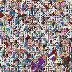 Obraz premium Fractal artwork, Abstract design, geometric pattern, random symmetry