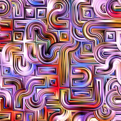 Fractal artwork, Abstract design, geometric pattern, random symmetry