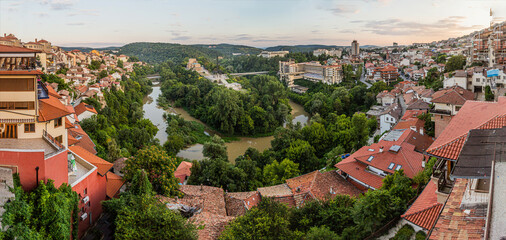Panorama of Veliko Tarnovo town, Bulgaria