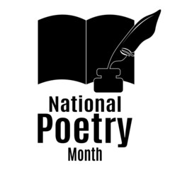 National Poetry Month, Idea for a poster, banner, flyer or postcard