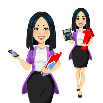 Concept of modern young Asian business woman