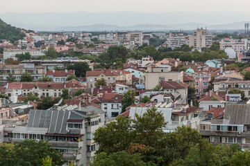 Fototapeta na wymiar Aerial view of the Old Town of Plovdiv, Bulgaria