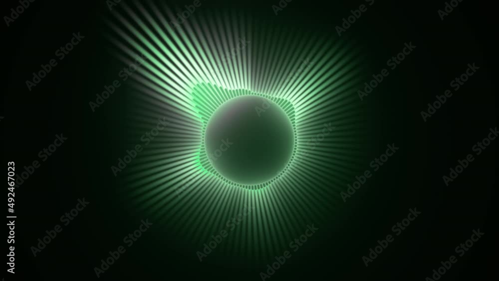 Poster sound wave equalizer. loopable green colored vj motion graphics, audio vu meter spectrum waveform ci