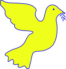 Dove of peace in the colors of the Ukrainian flag