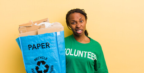 black pretty woman feeling puzzled and confused