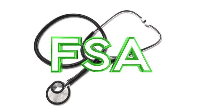 FSA Flexible Spending Account Stethoscope Health Care Expenses 3d Animation