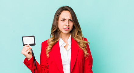 pretty woman feeling puzzled and confused