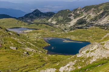 Aerial view of Seven Rila lakes, Bulgaria