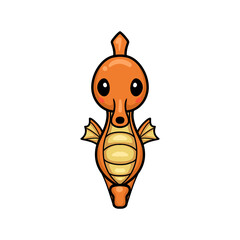 Cute yellow seahorse cartoon design