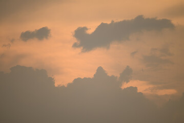 Vanilla sky with cloud before sunset, Natural background