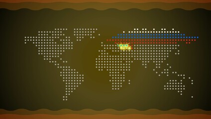World Map Of The War Between Russia And Ukraine. Map Of The Conflict And Invasion Of Ukraine