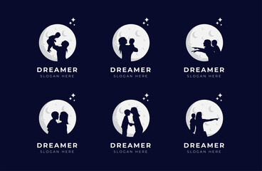 Child dream logo design illustration collection - Dreamer Logo