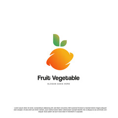 Modern fruit logo design vector. For fruit shop, Market or others