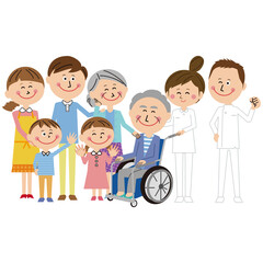 ポップな家族　お見舞い　3世代家族　介護　おじいさん