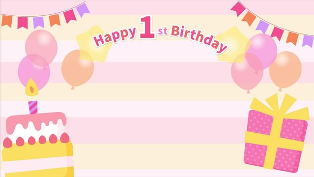 女の子のための1歳誕生日のお祝い動画
