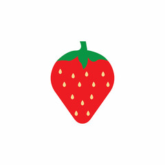 Strawberry funny and cute logo vector icon background template illustration