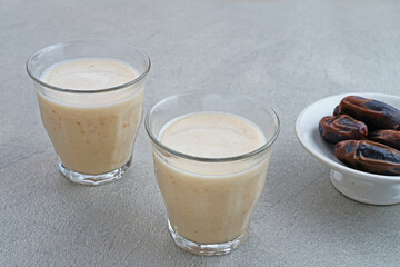 Susu Kurma or Dates fruit smoothie made from milk and dates
