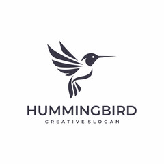 Hummingbird logo design vector template
 - obrazy, fototapety, plakaty