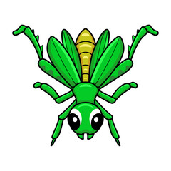 Cute little mantis cartoon posing