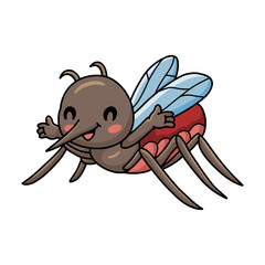Cute little mosquito cartoon posing