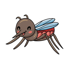 Fototapeta premium Cute little mosquito cartoon posing