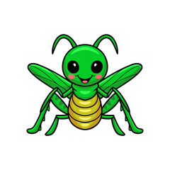 Cute little mantis cartoon posing