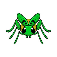 Cute little mantis cartoon posing