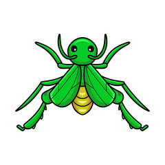 Cute little mantis cartoon posing