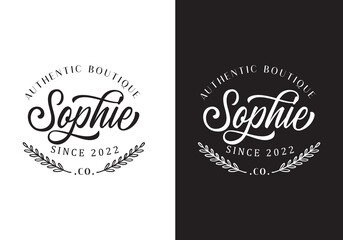 Typography Logo Authentic Boutique Vector Illustration Template Good for Any Industry