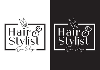 Typography Logo Hair and Stylist Vector Illustration Template Good for Any Industry