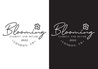 Typography Logo Blooming Vector Illustration Template Good for Any Industry