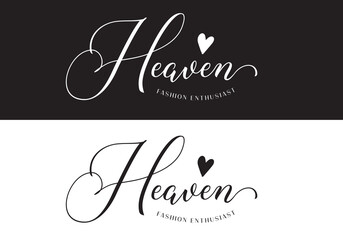 Typography Logo Heaven Fashion Vector Illustration Template Good for Any Industry