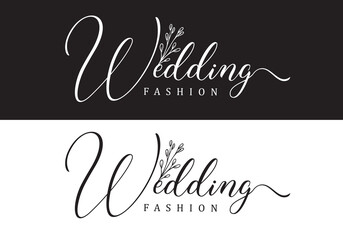 Fototapeta na wymiar Typography Logo Wedding Vector Illustration Template Good for Any Industry