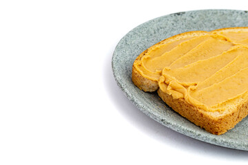 Peanut butter sandwich isolated on a white background