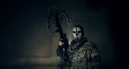 Fototapeta premium Fighter with a crossbow. Apocalypse