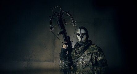 Fototapeta premium Fighter with a crossbow. Apocalypse