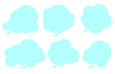 Fotobehang Set speech bubbles on white background.chat vector doodle message or communication icon Cloud speaking for comics and minimal message dialog © sopon