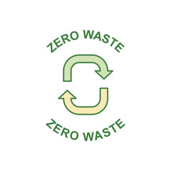 Zero waste label icon in color icon, isolated on white background 