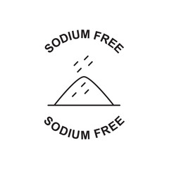 Sodium free label icon in black line style icon, style isolated on white background
