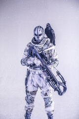 Naklejka premium fighter with a crossbow and a raven
