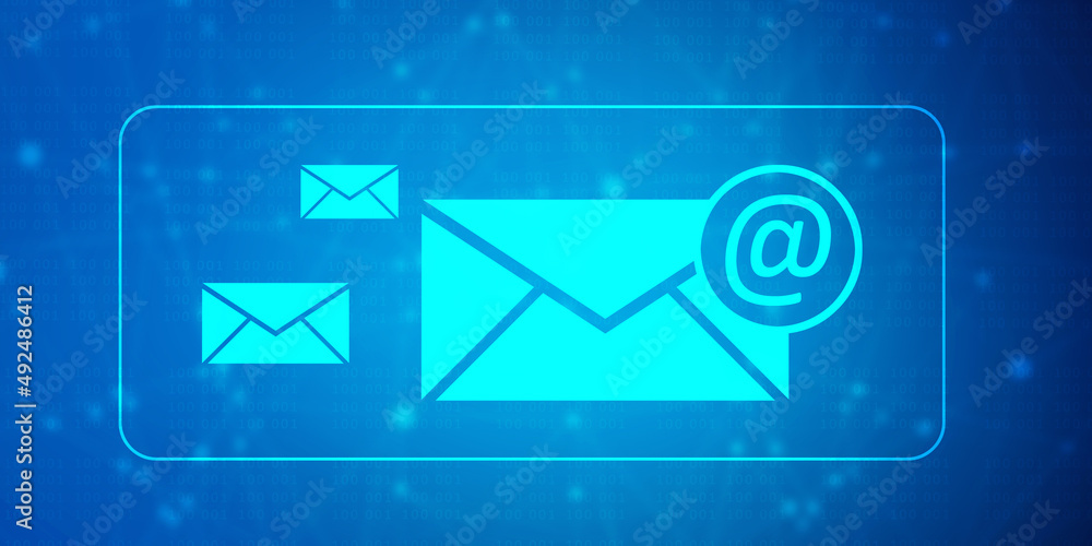 Aufkleber 2d rendering envelope with e mail