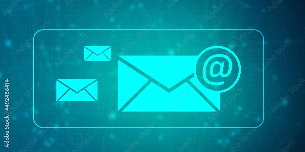 Aufkleber 2d rendering envelope with e mail