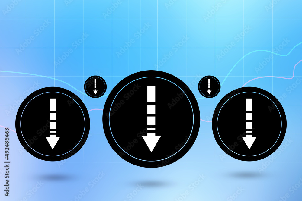 Poster 3d rendering downloading arrow icon