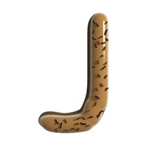 Chocolate Dessert Themed Font  Letter J