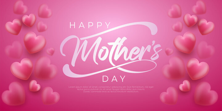 Realistic banner Special happy mother's day
