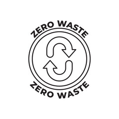Zero waste label icon in black line style icon, style isolated on white background