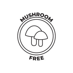 Mushroom free label icon in black line style icon, style isolated on white background