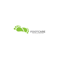 Foot care logo, Vector of footprints with symbol of health and clinic. health and care logo template