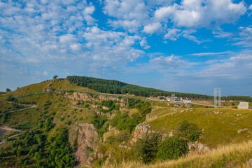 Fototapeta na wymiar panoramic bridge and tsalko canyon in georgia