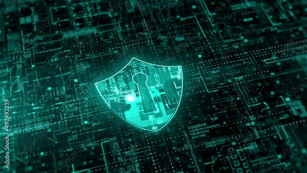 Aufkleber cyber security, digital data network protection, future technology digital data network connection, 